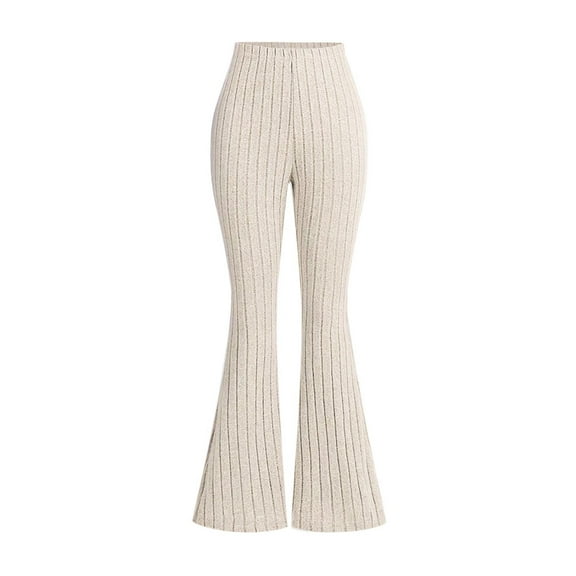 4 Pack Girls Flared Kids Pants High Waisted Dance Yoga Athletic Leggings Beige 8-9 Years