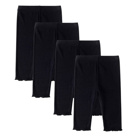 4 Pack Girls Leggings Cropped Leggings Toddler Footless Girls Pants Stretchy Basic Leggings 2-10Y
