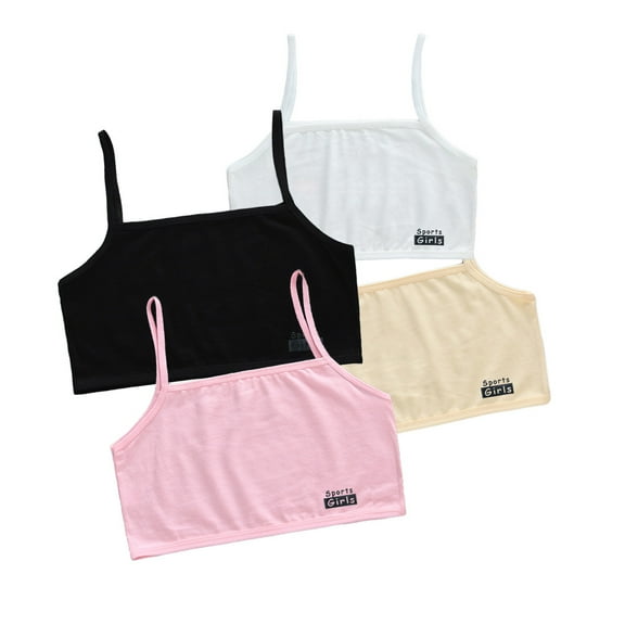 4 Pack Big Girls Bra Comfort Flex Flex Fit Seamless Breathable Padded Trainer Bras Padded Bras for Girls 10-16