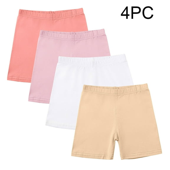 4 Pack Girls Shorts Girls Under Dress Dance Cotton Shorts Girl Bike Short Multicolor 4-14 Years