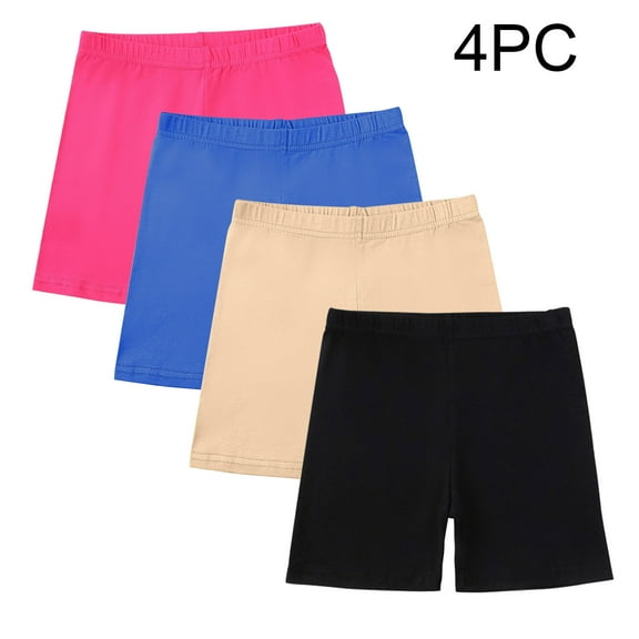 4 Pack Girls' Stretch Kick Short Cartwheel Shorts
