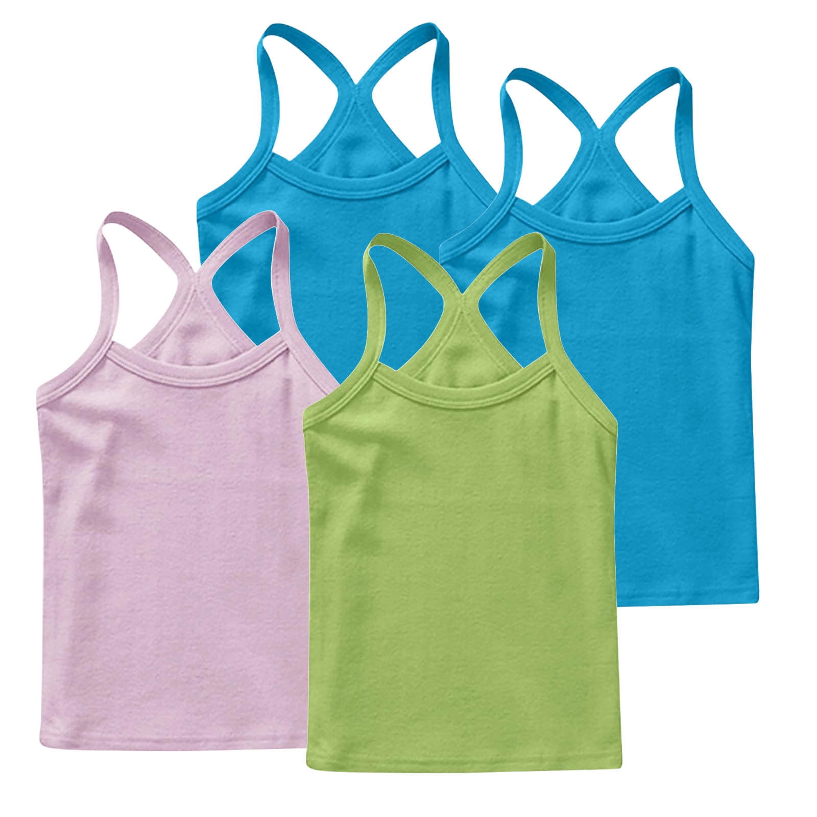 Happy Cherry Mädchen Cami Tank Top – ärmelloses Unterhemd Mit Criss-Cross-Rücken, Weich & Atmungsaktiv Für Kinder 3-12 Jahre