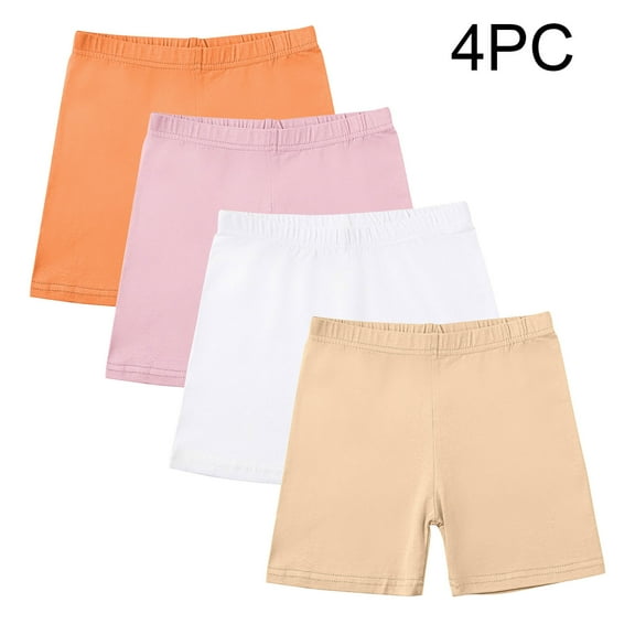 4 Pack Girls Toddler Biker Shorts, Cartwheel Under Dress Shorts for Kids