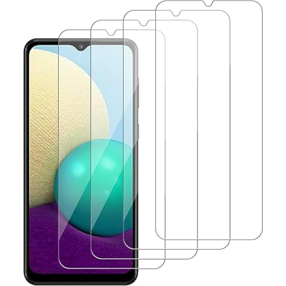 4 Pack Glass Screen Protector Compatible for Samsung Galaxy A02 / A02s / SM-A022F / SM-A025U [9H Hardness]-HD Screen Tempered Glass, Scratch Resistant,Easy Install [Case Friendly]