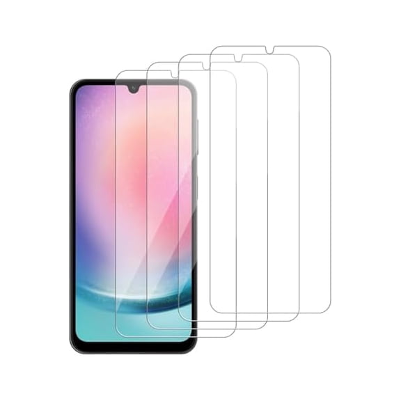 4 Pack Glass Screen Protector Compatible for Samsung Galaxy A24 / A24 5G / SM-A245F [9H Hardness]-HD Screen Tempered Glass, Scratch Resistant,Easy Install [Case Friendly]