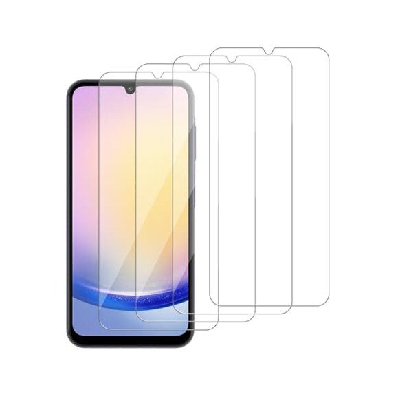 4 Pack Glass Screen Protector Compatible for Samsung Galaxy A25 5G / SM-A256E [9H Hardness]-HD Screen Tempered Glass, Scratch Resistant,Easy Install [Case Friendly]
