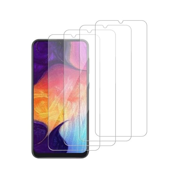 4 Pack Glass Screen Protector Compatible for Samsung Galaxy A50 / SM-A505F [9H Hardness]-HD Screen Tempered Glass, Scratch Resistant,Easy Install [Case Friendly]