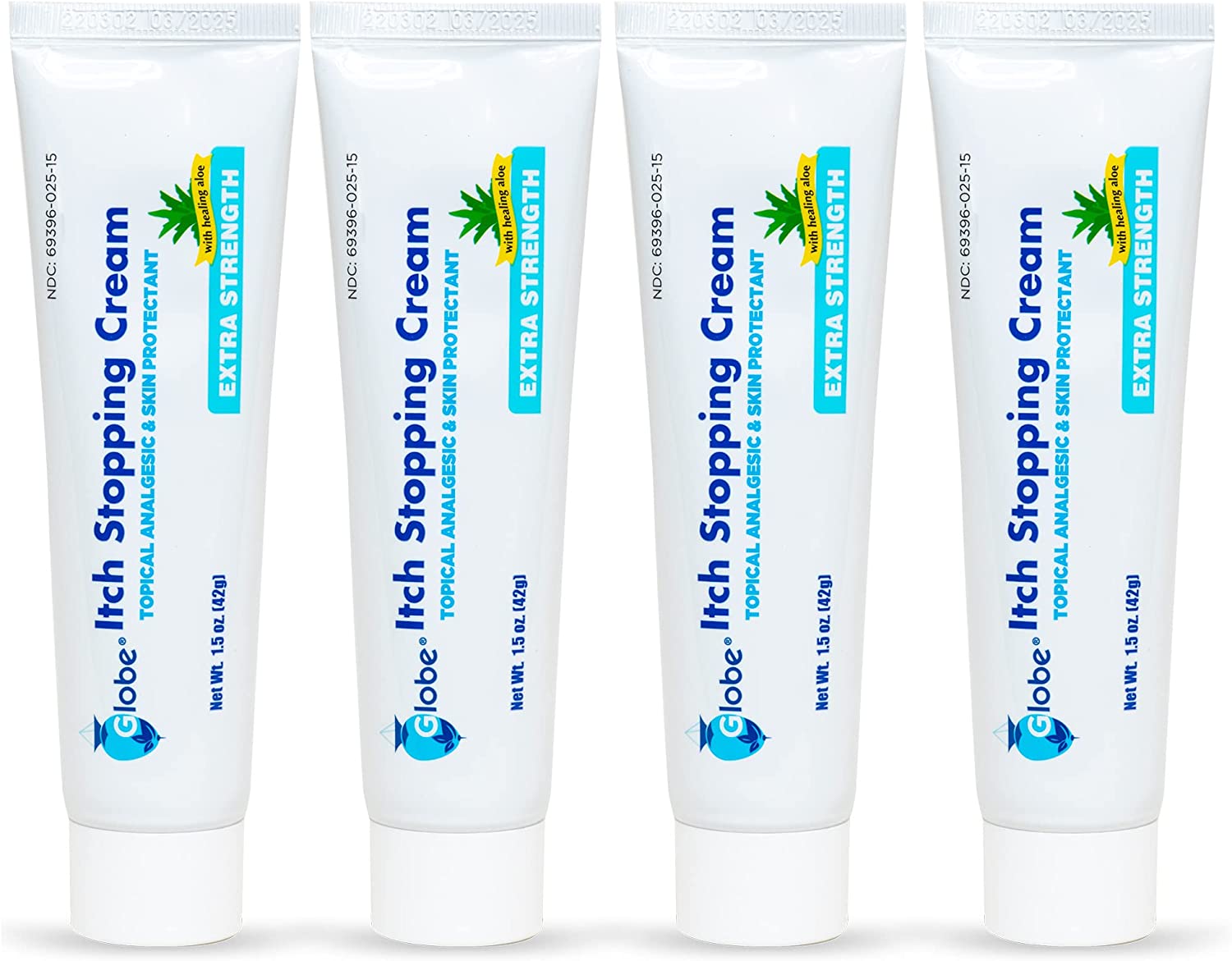 (4 Pack) Globe Extra Strength Itch Stopping AntiItch Cream 1.5 Oz with Histamine Blocker