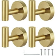 4 Pack Gold Color Bathroom Hooks