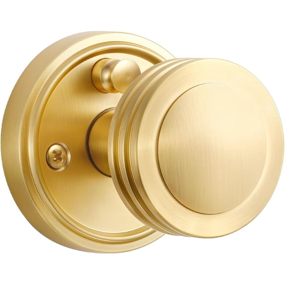 4 Pack Gold Door Knob Privacy Door Knobs Satin Brass Door Handle ...