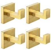 Futeen 4 Pack Gold Color Stainless Steel Bathroom Towel Hooks with Easy Installation