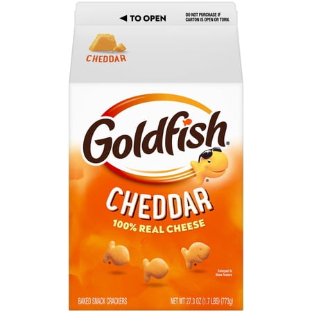 4 Pack Goldfish Cheddar Cheese Crackers, 27.3 oz Carton