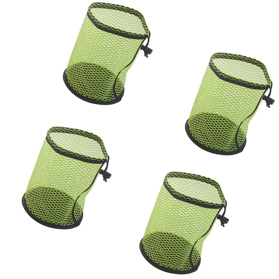 4-Pack Golf Balls Storage Mesh Bags, 50 Capacity Reusable Drawstring Organizers for Sports Equipment