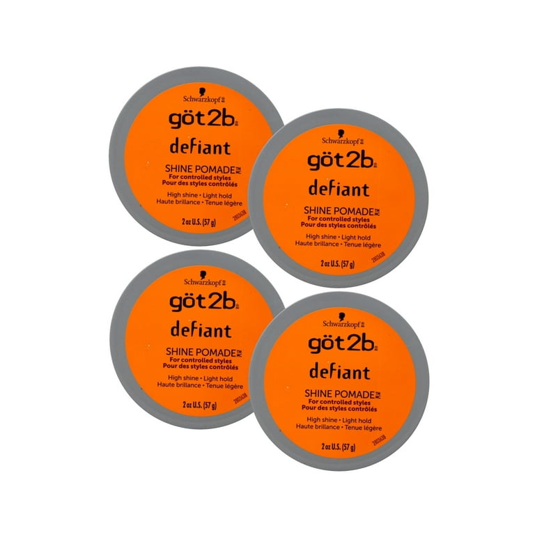 Got2b Defiant Shine Pomade, 4 Pack, 2 Ounce Each, Tames Unruly
