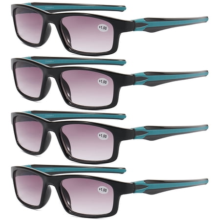 4 Pack Gradient Tinted Reading Glasses Sports Sunglasses Presbyopia Glasses