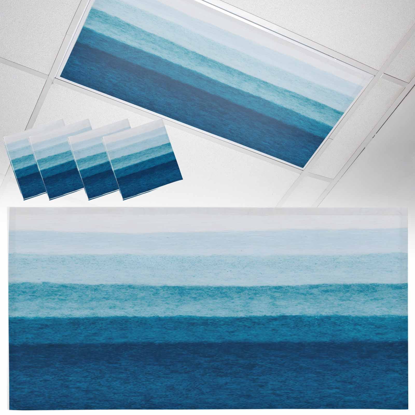 4 Pack Gradients Blue Fluorescent Light Covers for Ceiling Lights ...