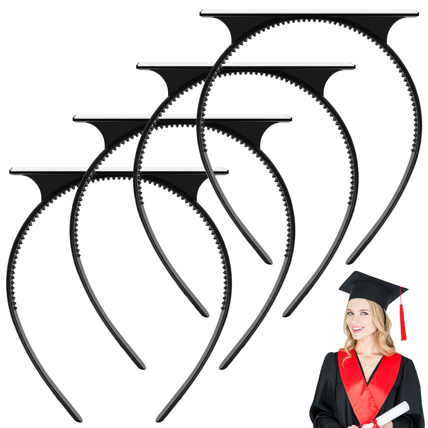 4 pack graduation cap headband grad cap headband insert secures your
