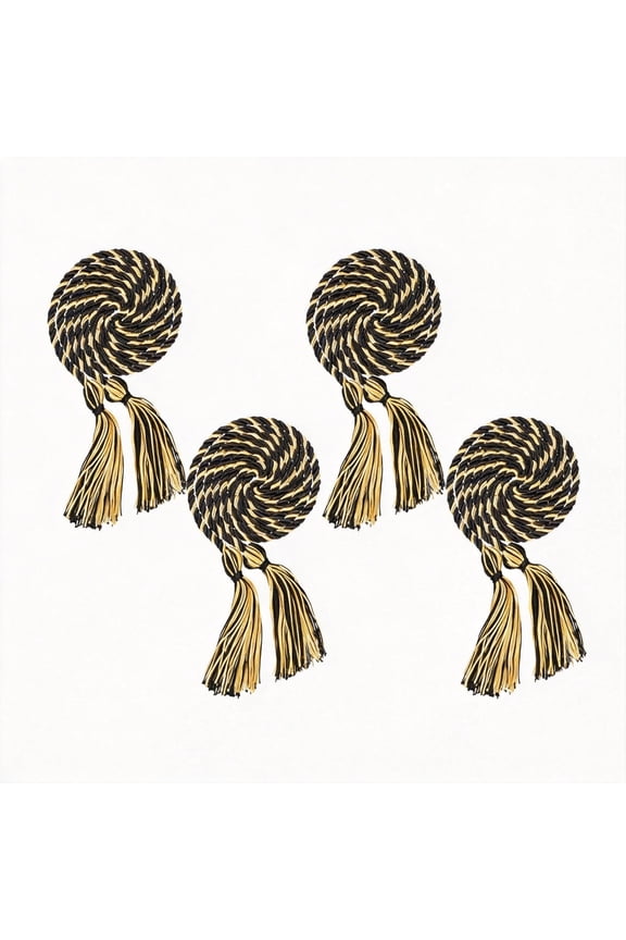 4-Pack Graduation Honor Cords, 68 Inch Multi-Color Braided Tassels for High School & University, Academic Graduation Cords for Bachelor Master Doctor, Black and Gold