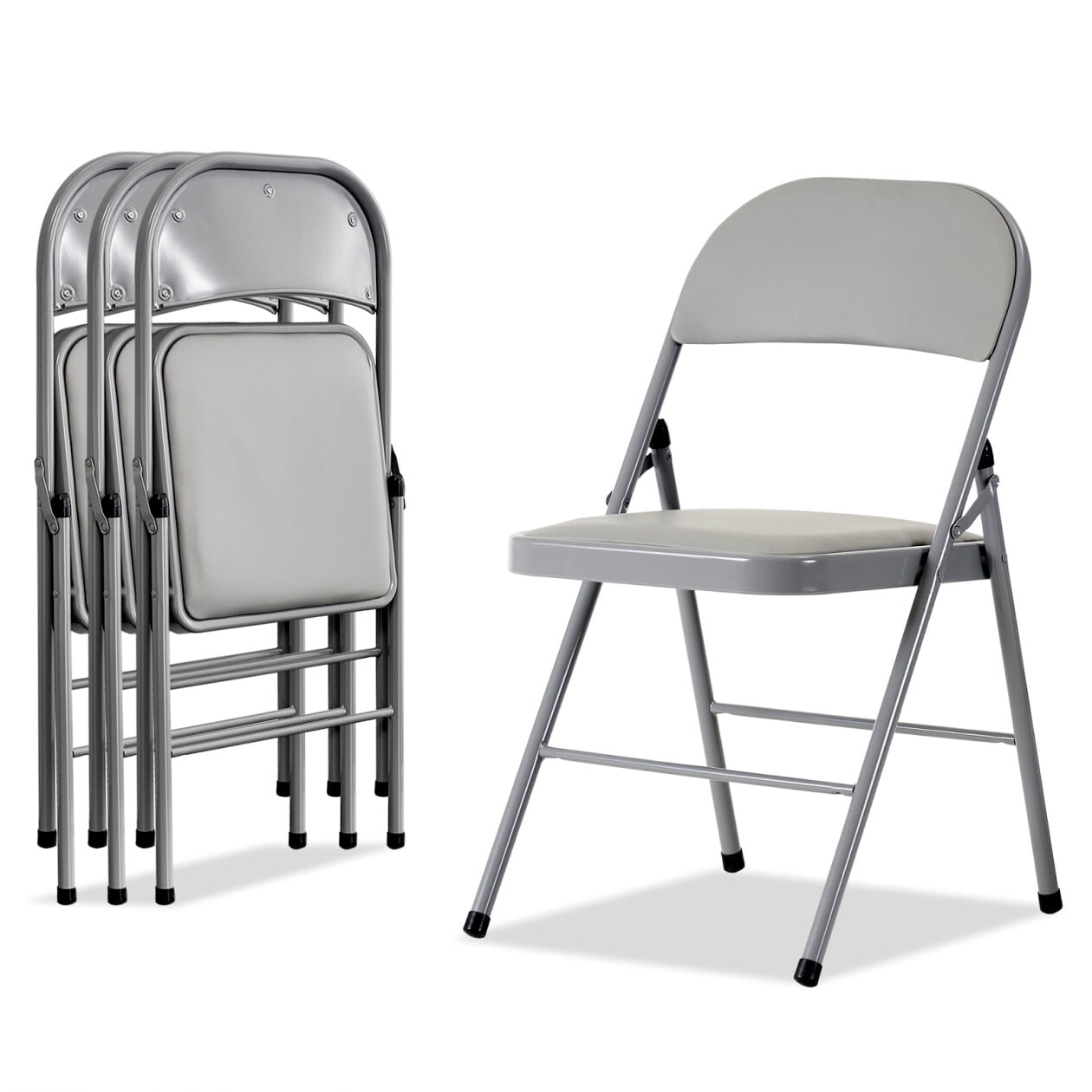 VINGLI Chair Amazon 10 Pack White Folding Chairs, Plastic Folding