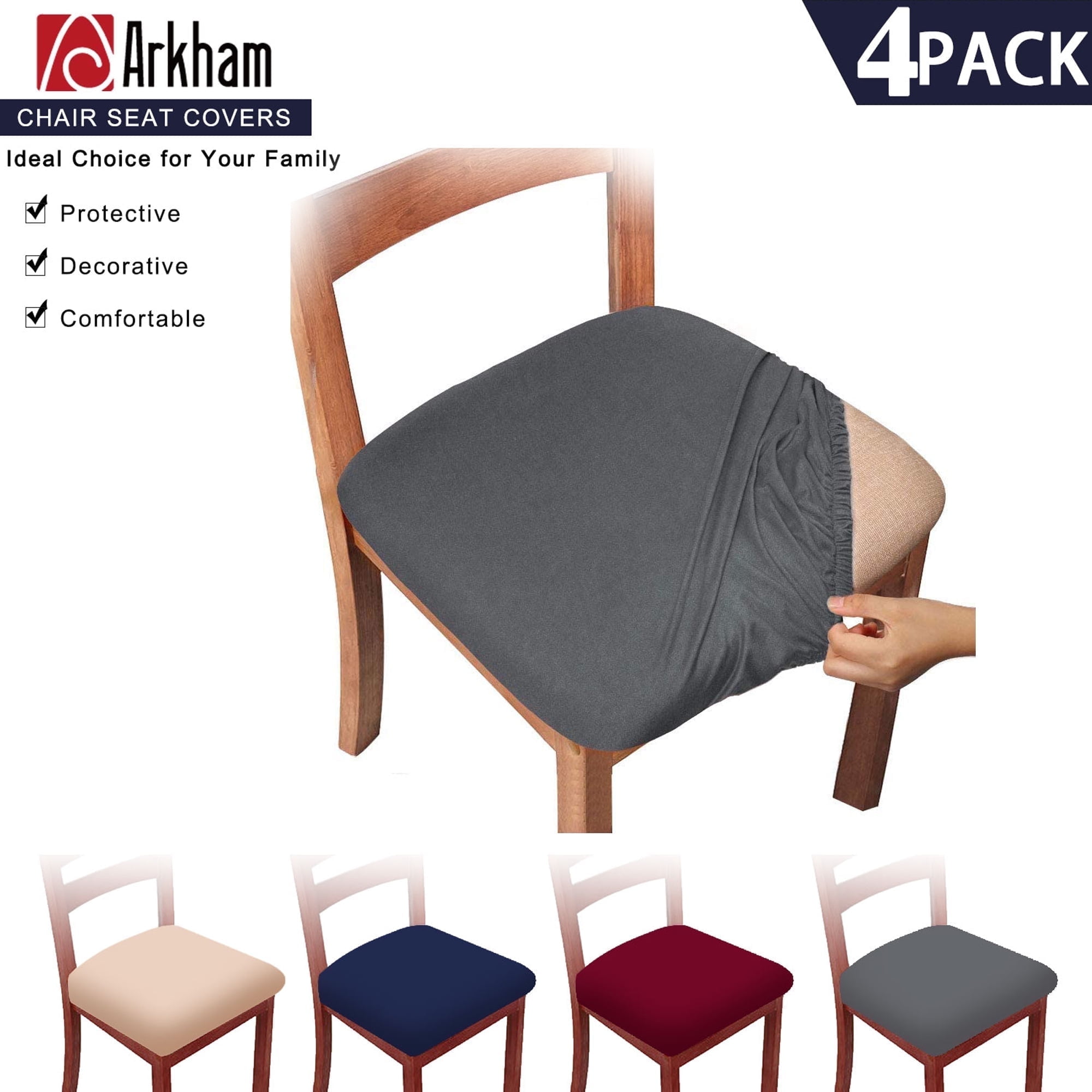 Pack Gray Stretch Chair Seat Covers, Removable Bahrain Ubuy