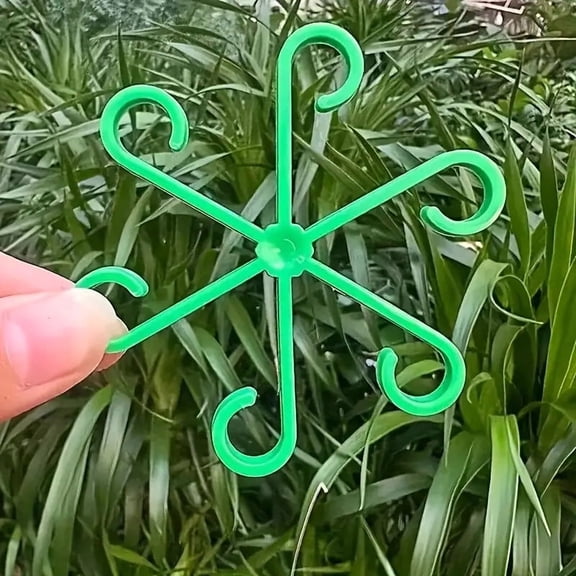 4-Pack Green Adjustable Plant Stem Clips Reusable Flexible Garden Support Clips, Multi-Angle Plant Fixing Clips for Vines, Seedlings & Climbing Plants, Plant Training & Growth Support Garden Access