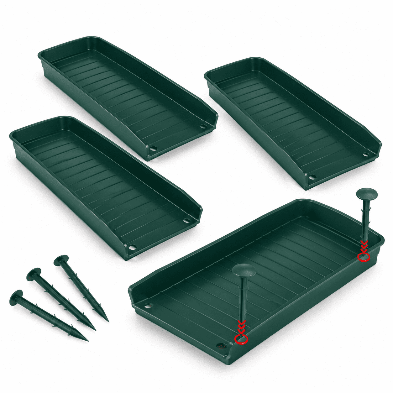 4 Pack Green Gutter Downspout Extensions, Rain Splash Block Diverter ...
