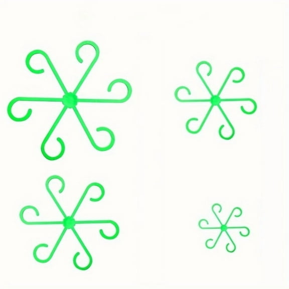 4-Pack Green Plant Support Stakes – Adjustable Reusable Plastic Supports for Indoor Houseplants, Climbing Vines & Small Garden Plants