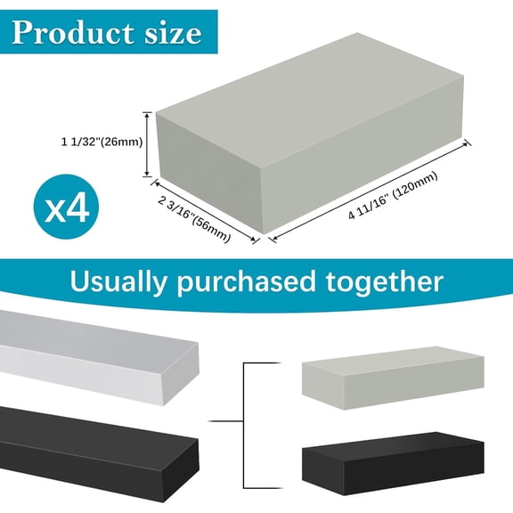 4 Pack Grey 120mm Extension Connector for Stainless Steel Flat Handrail