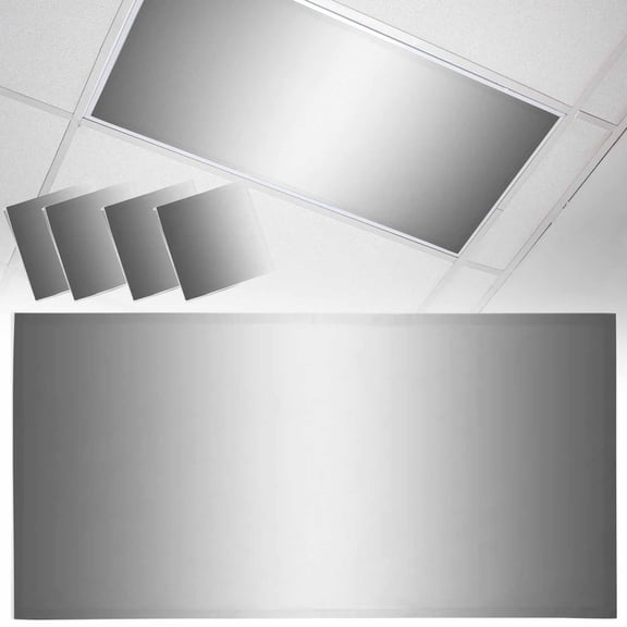 4 Pack Grey and Fluorescent Light Covers for Ceiling Lights White Gradient Magnetic Ceiling Light Covers Overhead Light Filters for Office Classroom Home