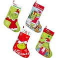 thumbnail image 1 of 4 Pack Grinchs Christmas Stocking,18 Inch Large Grinchs Stockings Christmas Whoville Decorations for Family Holiday Party Decor, 1 of 7