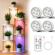 Grow Light for Indoor Plants, Rechargeable Grow Lights for Indoor Plant Full Spectrum, Wireless Plant Growth Lights for Indoor with Timer & Remote, Stepless Dim