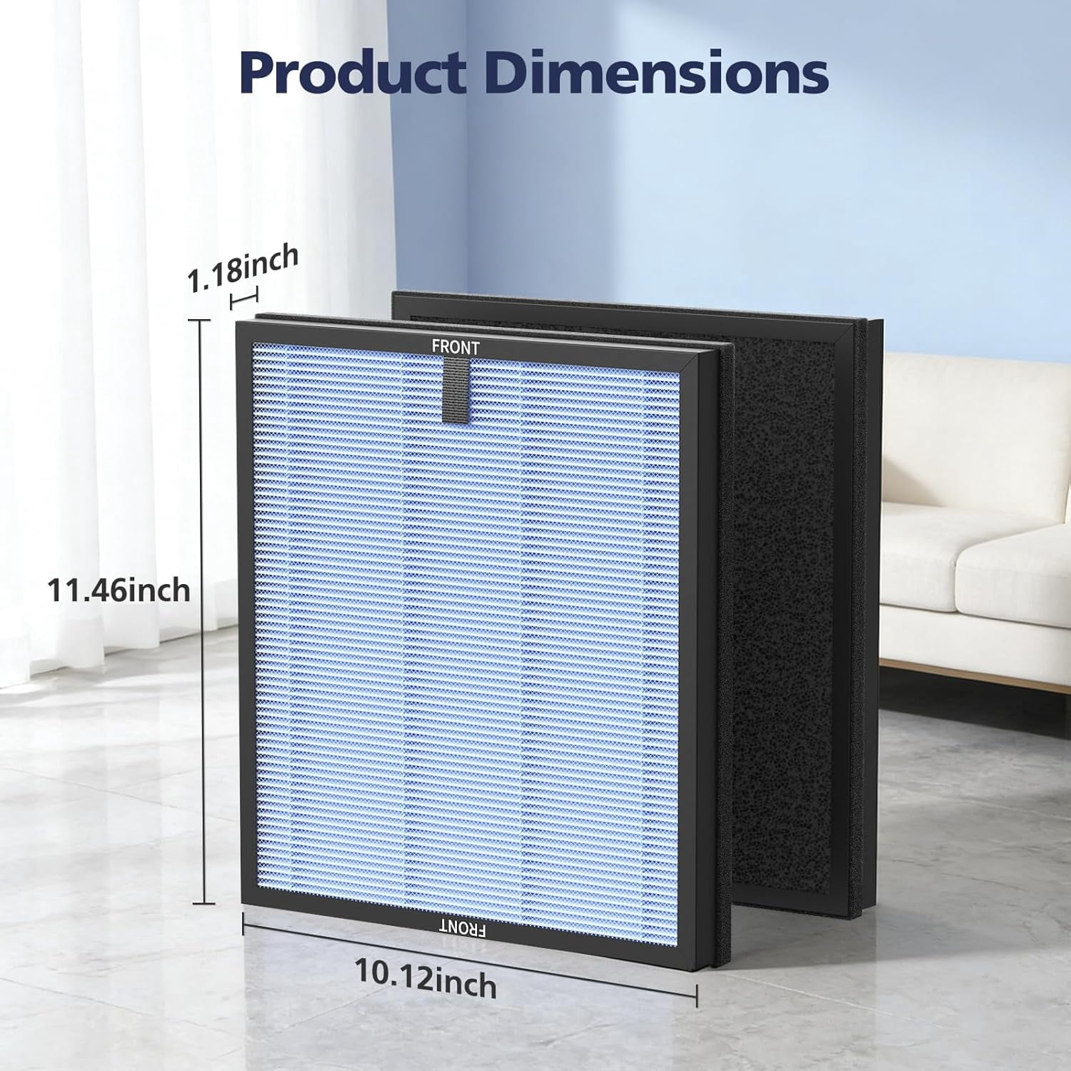 4-Pack HAP603 Filter Compatible With ECOSELF HAP603 & HAP603WF Purifier, 3-IN-1 Hepa Filter with Activated Carbon for Home Office