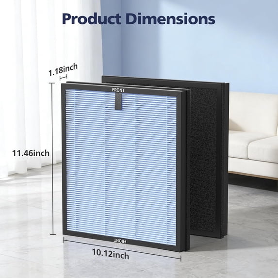 4-Pack HAP603 Filter Compatible With ECOSELF HAP603 & HAP603WF Purifier, 3-IN-1 Hepa Filter with Activated Carbon for Home Office