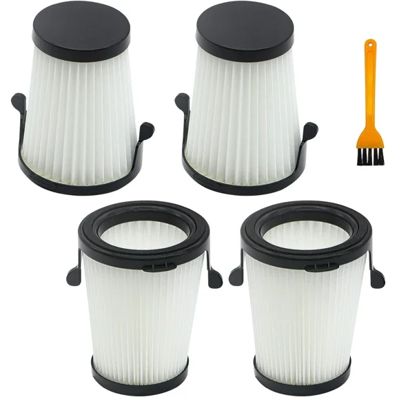 4 Pack HEPA Vacuum Filters Compatible with Milwaukee M12 Compact Vacuum 0850-20, Compare to part# 49-90-1950, Iluding 4 Pack HEPA Filters & 1 Pack Brush