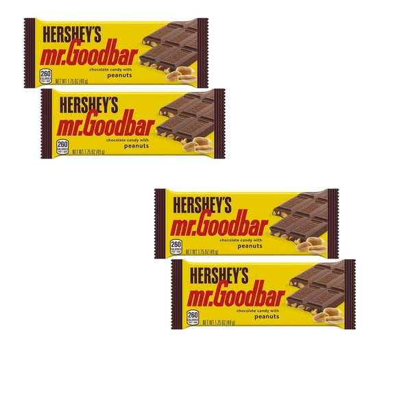 RADYAN 4 Pack Hershey's Mr. Goodbar Chocolate with Peanuts Candy, 1.75 oz