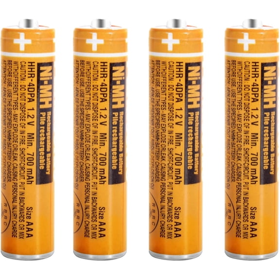 4 Pack HHR-4DPA NI-MH AAA Rechargeable Batteries for 1.2V 700mAh Cordless Phones