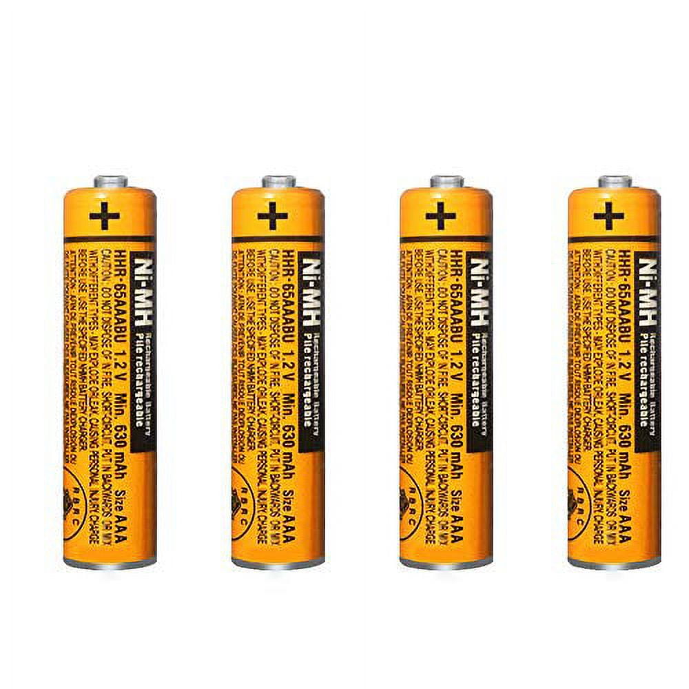 4 Pack HHR65AAABU NIMH Rechargeable Battery for Panasonic 1.2V 630mAh