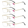 thumbnail image 1 of 4 Pack Half Frame Crystal Lenses Tinted Sun Reading Glasses Business Readers Presbyopic glasses, 1 of 3