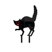 4-Pack Halloween Black Cat Yard Signs - Weather-Resistant Outdoor Ground Stake Decor with Spooky Designs，black