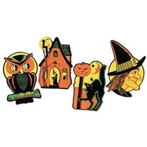 4 Pack Halloween Embossed Cut Outs, Paper Cutouts Cardstock for Party Decorations Favors