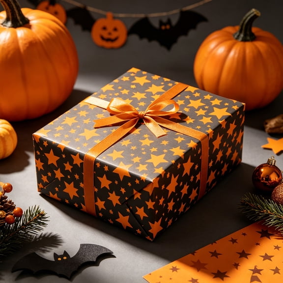 4 Pack Halloween Sticker Wrapping Paper Sheets, Multicolor Printed Gift Wrapping Supplies for Party Decorations, 27.56x19.69 Inch Flat Tear Paper for Gift Boxes and Household Use