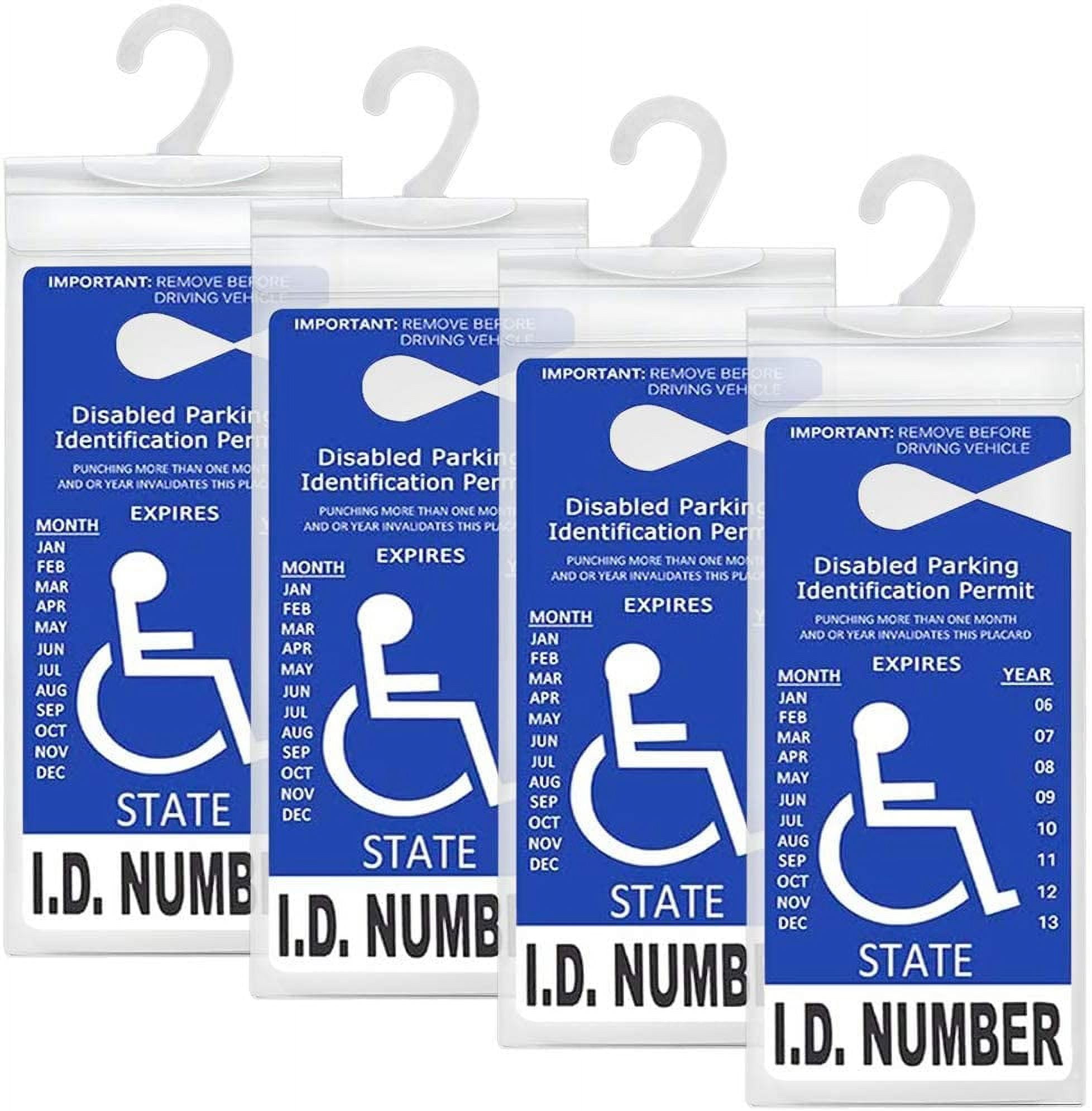 4 Pack Handicap Parking Placard Holder Cover, Disabled Parking Permit