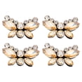 thumbnail image 1 of 4 Pack Handmade Butterfly Beaded Patches, 1.57" x 1.08" Crystal Rhinestone Appliques Butterfly Patches Appliques Sew on Beaded Patch for Clothing DIY Sewing , Gold Champagne, 1 of 7