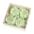 thumbnail image 1 of 4 Pack Handmade Scented Rose Candles - Green With Sea Salt & Sage Fragrance, 4*Candle Set With Rose Shape Design - For Home Decor, Relaxation, Gifting, S, Teens, 1 of 5