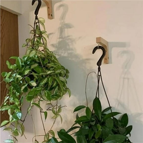 2 Pack Wood Outdoor Hanging Plant Hook, Balcony Plant Hangers Indoor, Bird Wooden Hanging Basket Hooks for Indoor Flower Baskets Pot Wind Chime Lanterns Planter