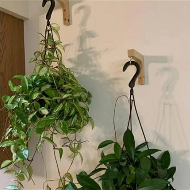 4 Pack Hanging Plant Hook, Plant Hangers Indoor, Wooden Hanging Basket