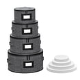 thumbnail image 1 of Aokeyee 4-Pack Hard Shell Dish Storage Containers with 48 Non-Woven Pads for Plates, Dinnerware & China - Ideal for Moving & Protection, 1 of 7