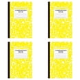 thumbnail image 1 of 4 Pack Hardcover Wide Ruled Composition Notebook 8.3x5.5", Heavy-Duty Sewn Binding 60 Pages Ink-Proof Lined Journal for Homeschool & Office Stationery, Premium Yellow Marble, 1 of 8