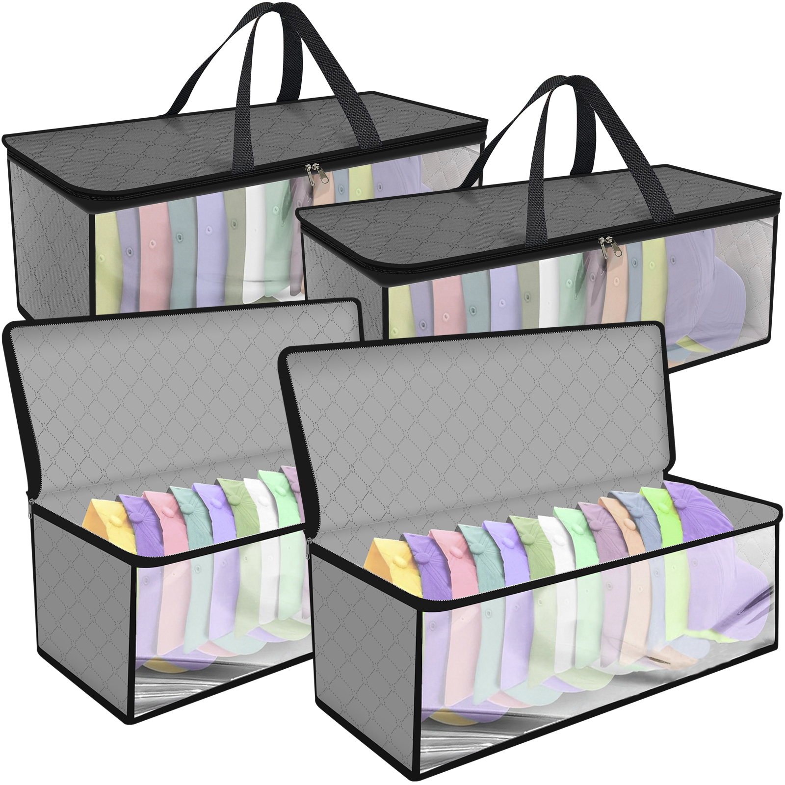 4 Pack Hat Storage Bag for Baseball, Caps Hat Organizer Case Hat Holder