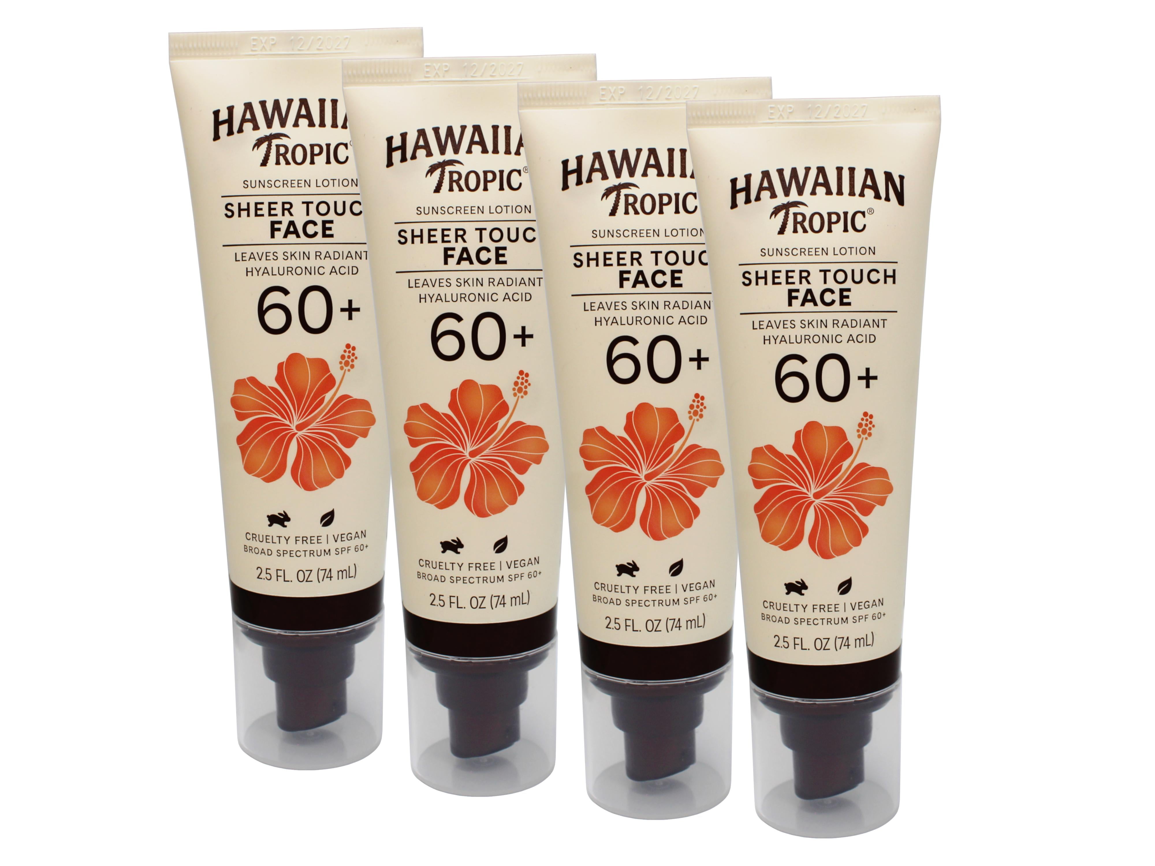 4 Pack - Hawaiian Tropic Sheer Touch Face Sunscreen Lotion SPF 60, 2.5 FL OZ